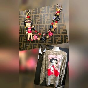 NWT Bling Betty Boop Handbag Charm With Matching Sweater ✨